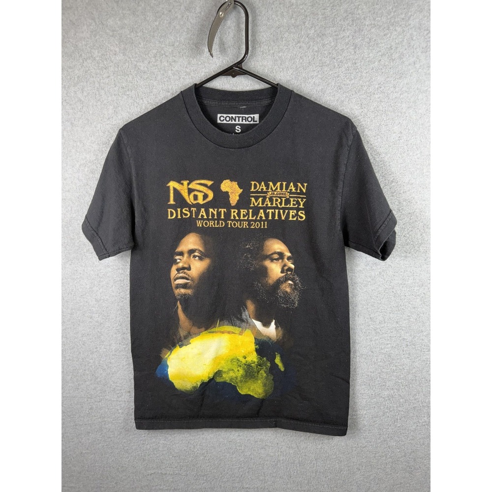 Nas Damian Marley Distant Relatives Shirt Mens Small Black Tour‎ 2011 Control